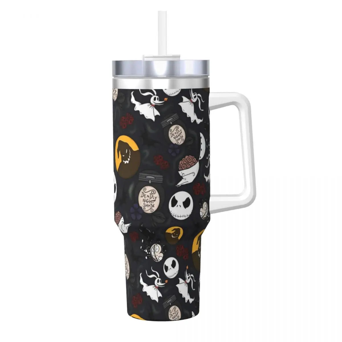 Nightmare Before Christmas Stainless Steel Tumbler Cartoon Driving Mugs Cup 40oz Thermal Cups Cold and Hot Milk Tea Water Bottle 1000-1500ml 2