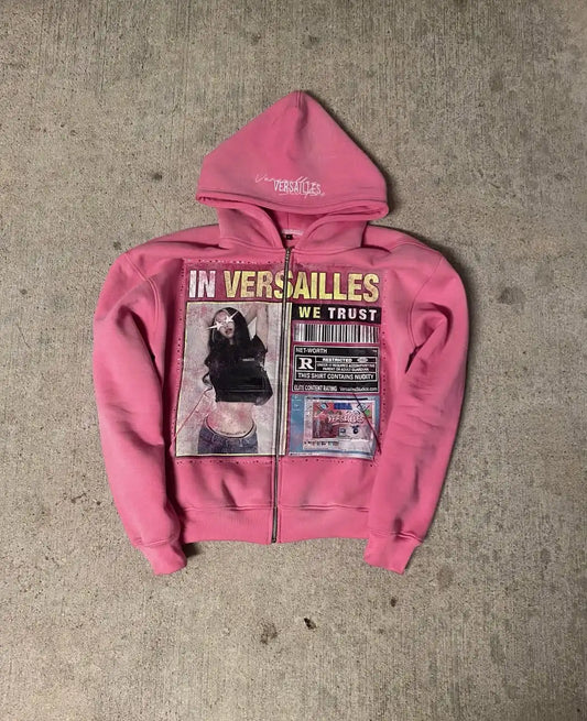 Men Women Y2k Zip Up Hoodie K-Pop Street Sportswear Jackets