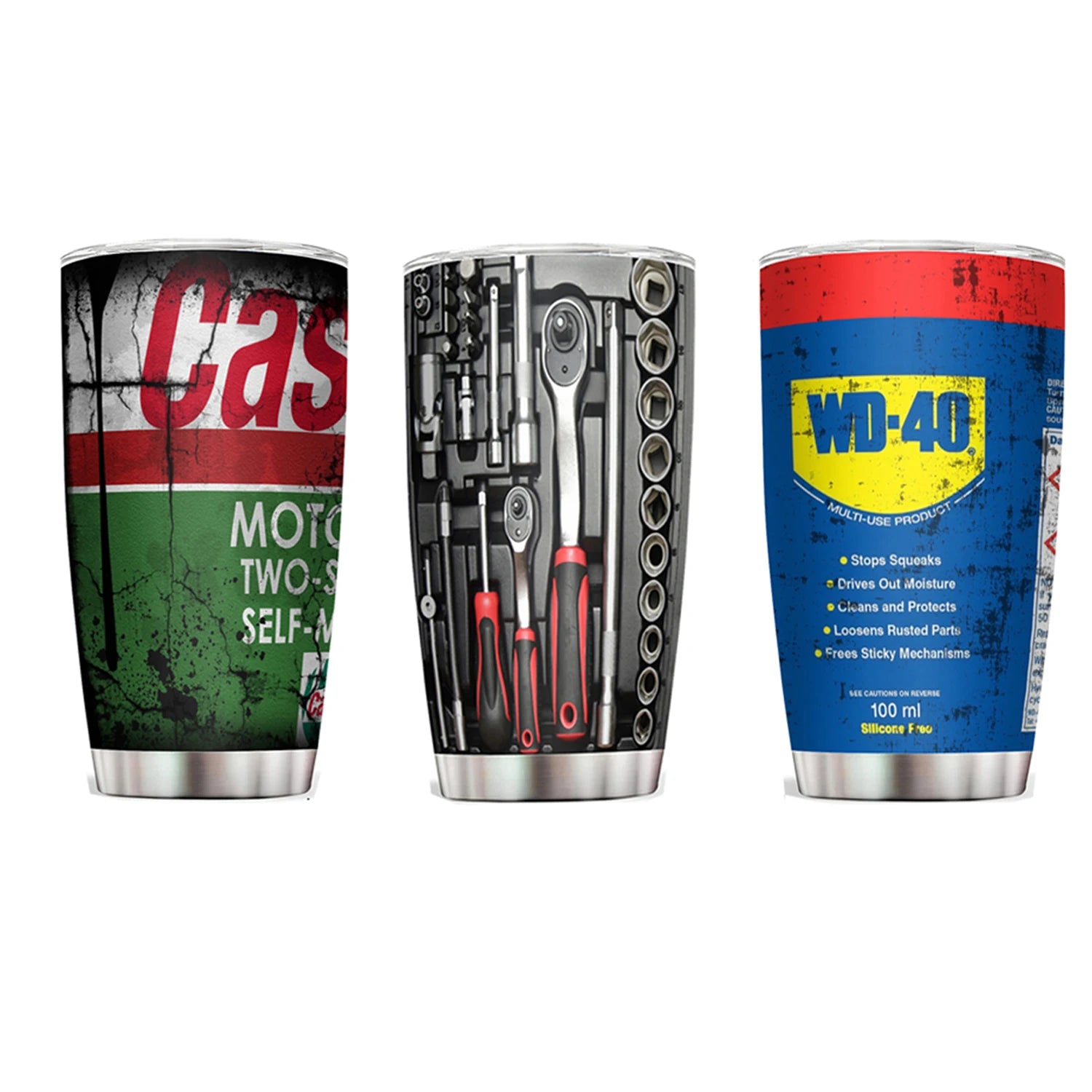 WD40 Engine Oil Stainless Steel Insulated Tumbler Gag Gifts For men