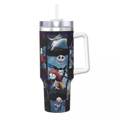 Nightmare Before Christmas Stainless Steel Tumbler Cartoon Driving Mugs Cup 40oz Thermal Cups Cold and Hot Milk Tea Water Bottle 1000-1500ml 3