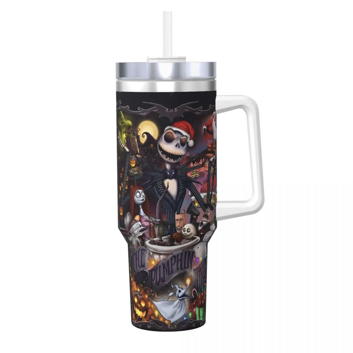Nightmare Before Christmas Stainless Steel Tumbler Cartoon Driving Mugs Cup 40oz Thermal Cups Cold and Hot Milk Tea Water Bottle 1000-1500ml 7