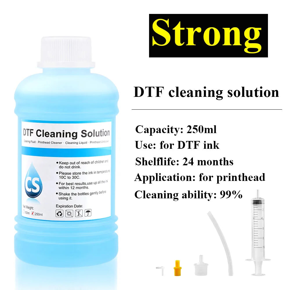 250ML DTF Cleaning Solution for Any DTF DTG Printer Printhead