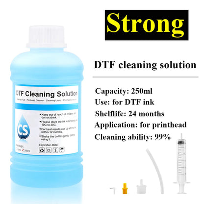 250ML DTF Cleaning Solution for Any DTF DTG Printer Printhead
