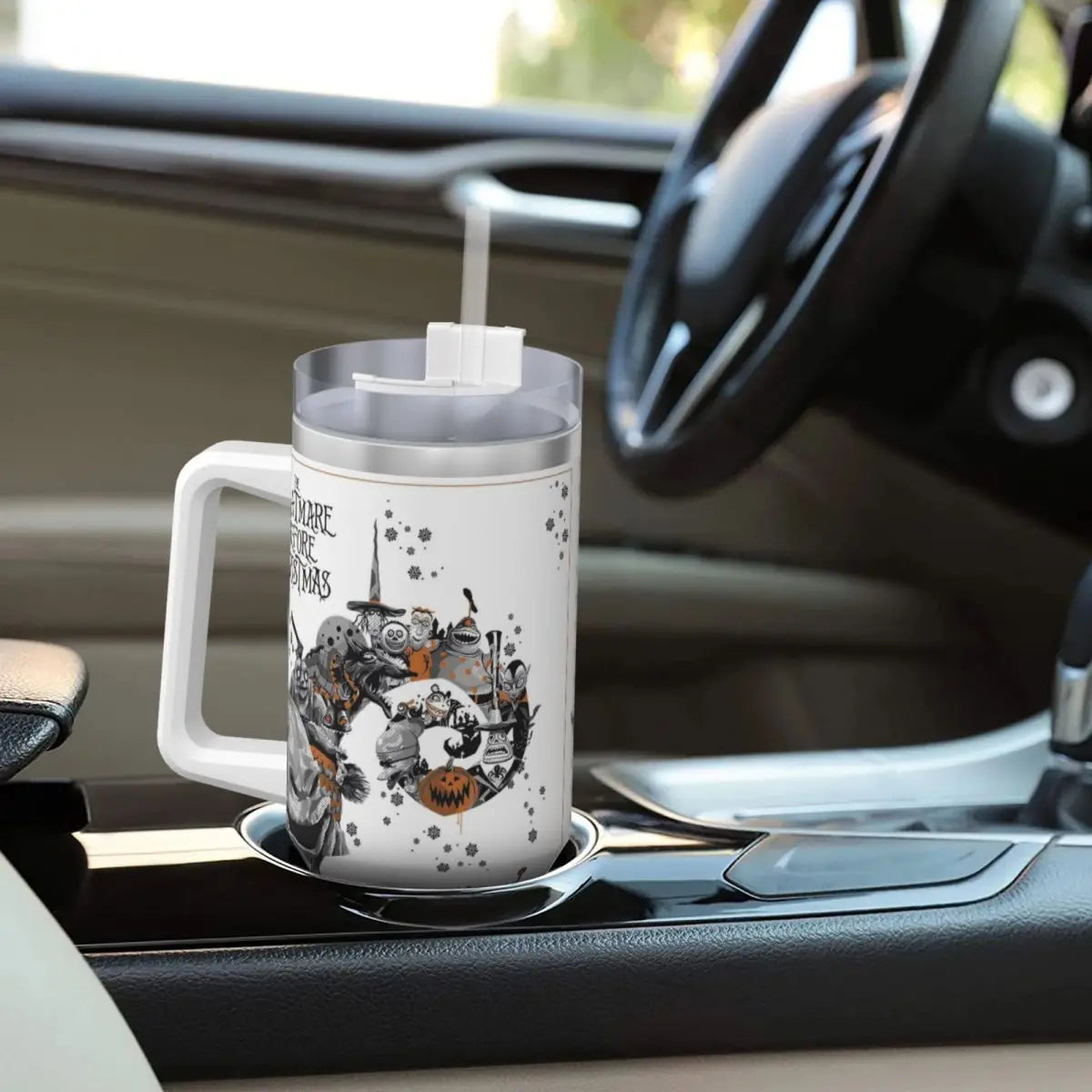 Nightmare Before Christmas Stainless Steel Tumbler Cartoon Driving Mugs Cup 40oz Thermal Cups Cold and Hot Milk Tea Water Bottle