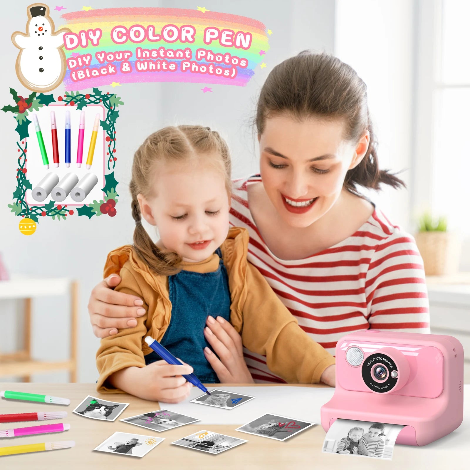 2.4 Inch Instant Print Camera For Kids Mini Camera Toy Gifts