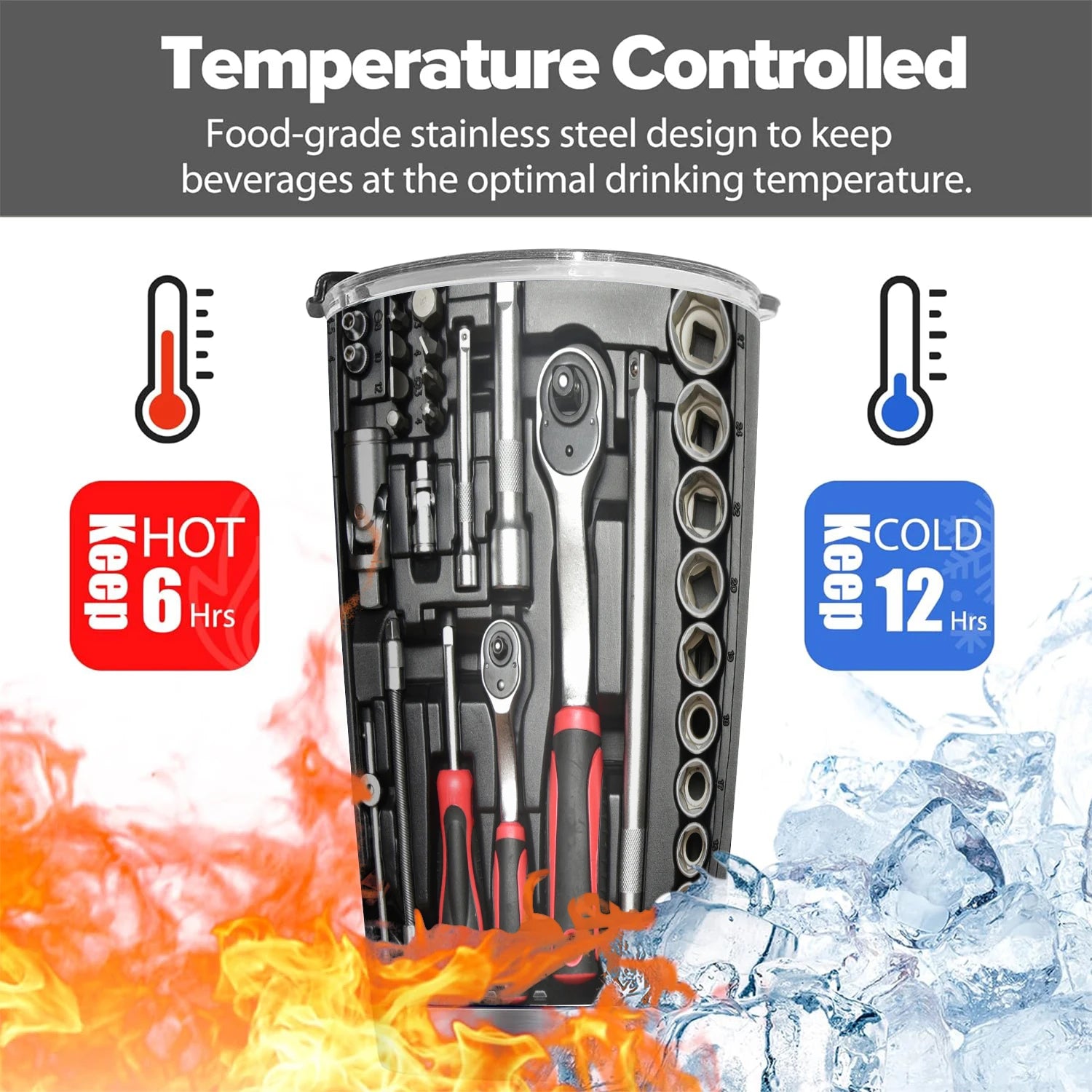 20oz Stainless Steel Insulated Tumbler Coffee Travel Mug Mechanic Gift