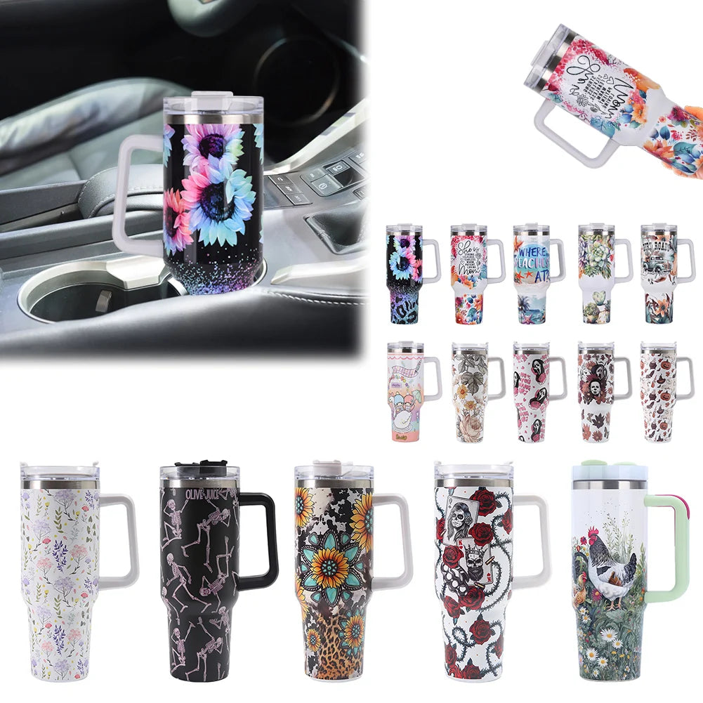 40 Oz Iced Coffee Cup Stainless Steel Vacuum Tumbler Gift