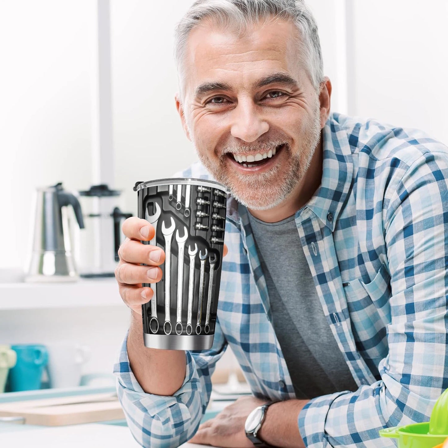 20oz Stainless Steel Insulated Tumbler Coffee Travel Mug Mechanic Gift