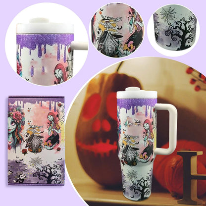 Nightmare Before Christmas Glow In The Dark Tumbler Camping Mug Gift as show