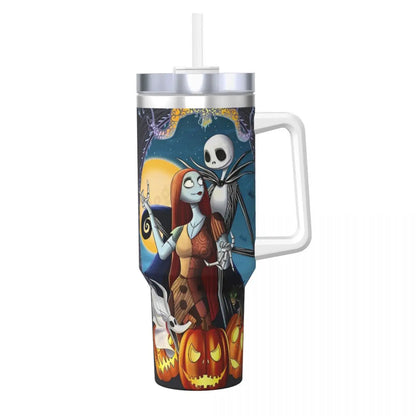 Nightmare Before Christmas Stainless Steel Tumbler Cartoon Driving Mugs Cup 40oz Thermal Cups Cold and Hot Milk Tea Water Bottle 1000-1500ml 6