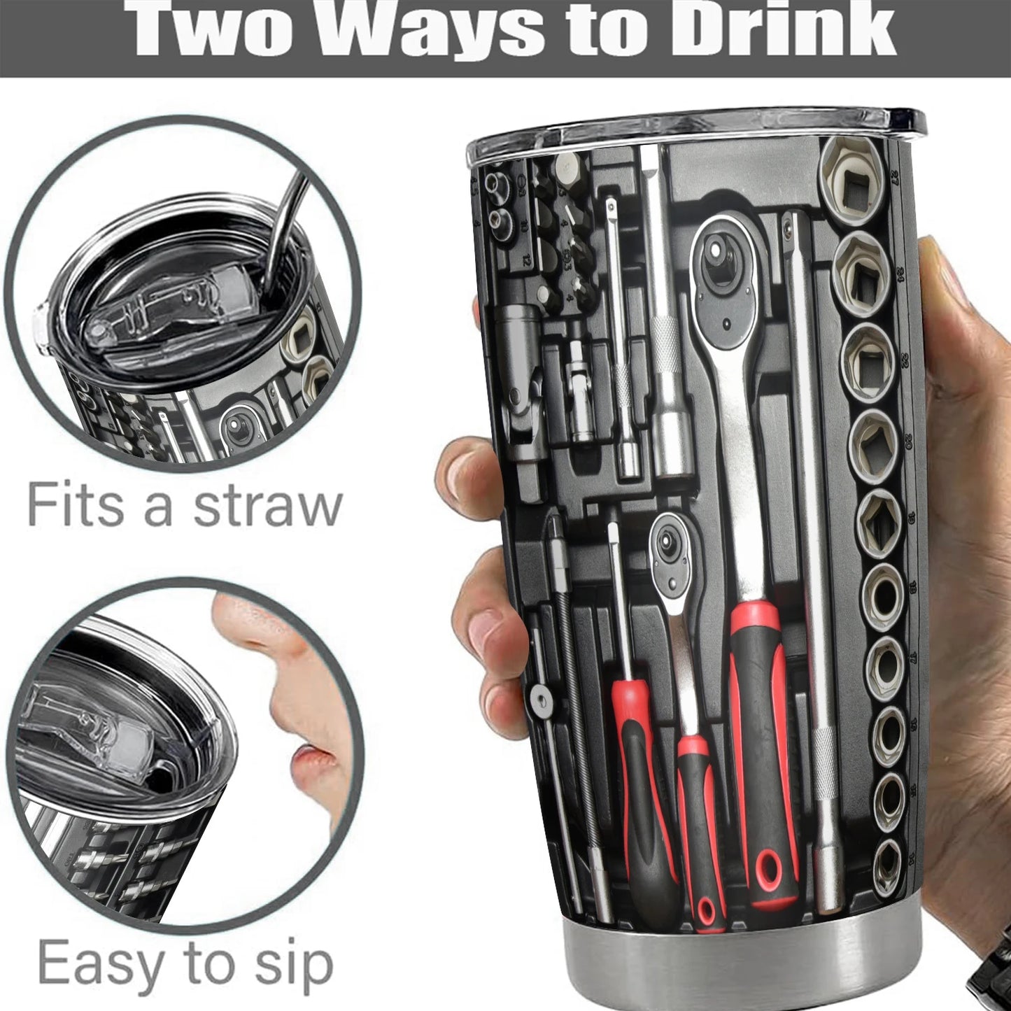 20oz Stainless Steel Insulated Tumbler Coffee Travel Mug Mechanic Gift