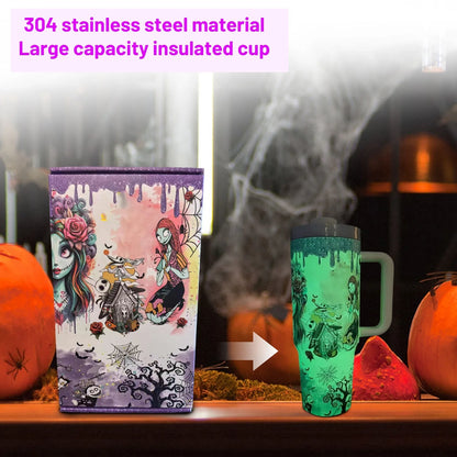 Nightmare Before Christmas Glow In The Dark Tumbler Camping Mug Gift