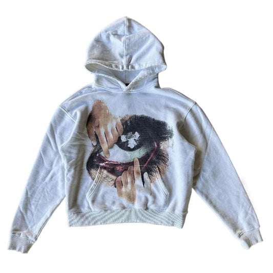 Unisex Y2k Zip Up Hoodie Retro Big-Eye Goth Hip-Hop Jacket Fall Outfit