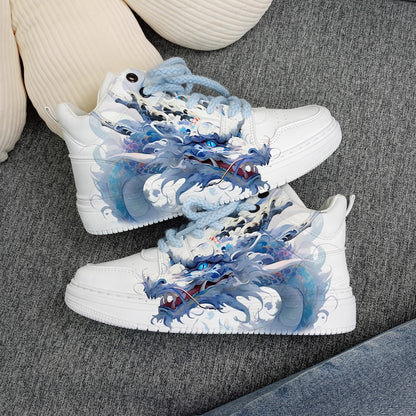 Blank Men Women White High Top Basketball Sneakers Girls Running Shoes - Colorsprinter
