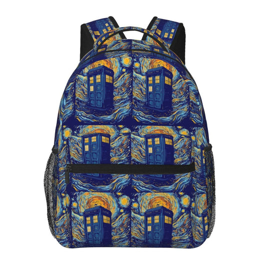 Doctor Who Police Call Box Time Machine School Backpack Book Bag Gift
