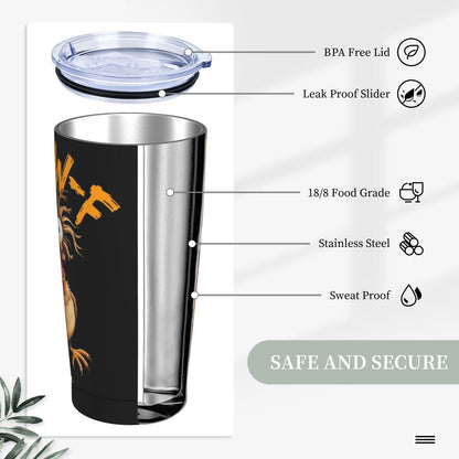 F-CAW-F Chicken Coffee Mug Funny FCAWF 20oz Steel Straw Tumbler Gift