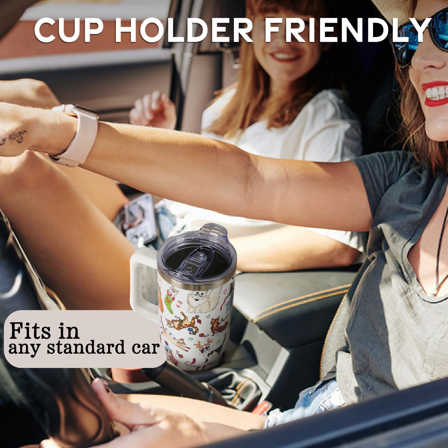 Holiday 40 Oz Double Wall Stainless Steel Tumbler Cute Coffee Cup Mug